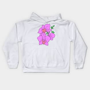 Pink Moth Orchid Hand Drawn Gardening Gift Kids Hoodie